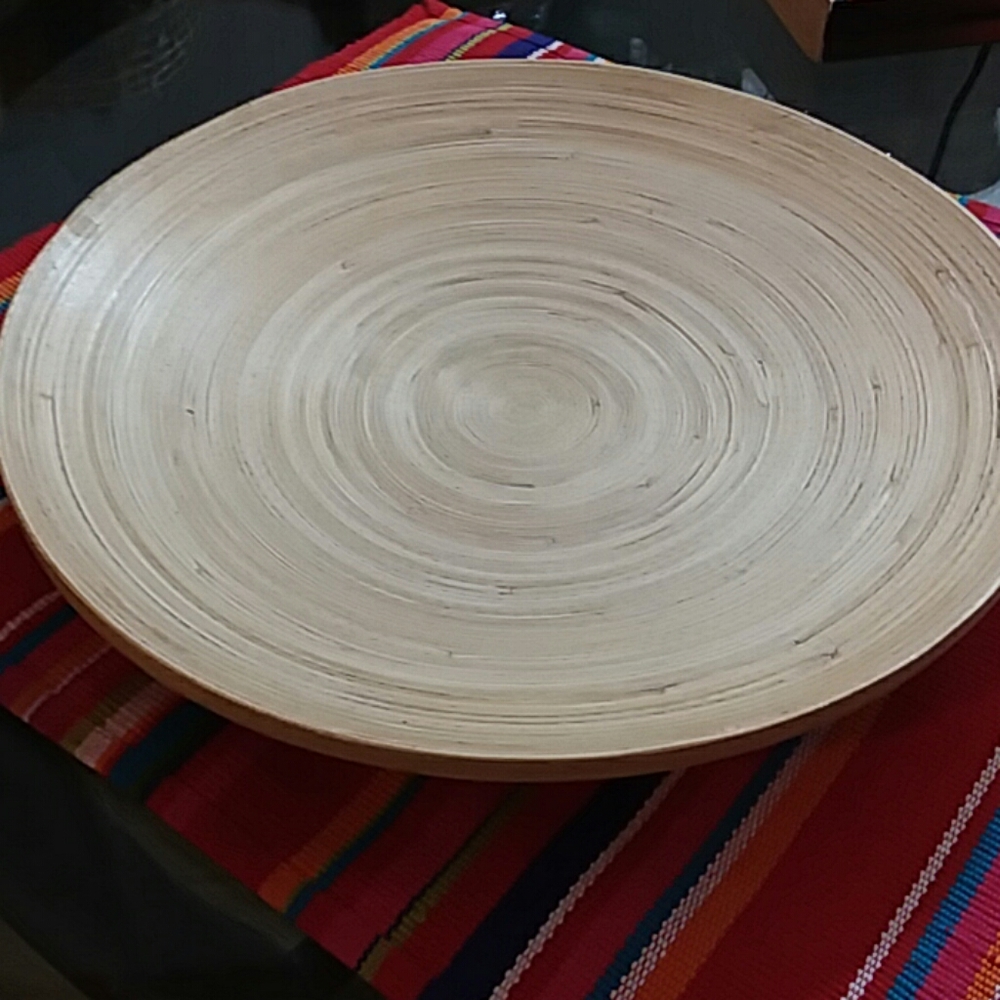Scarce Ikea Hutlet 12” Diameter Bamboo Serving Dis